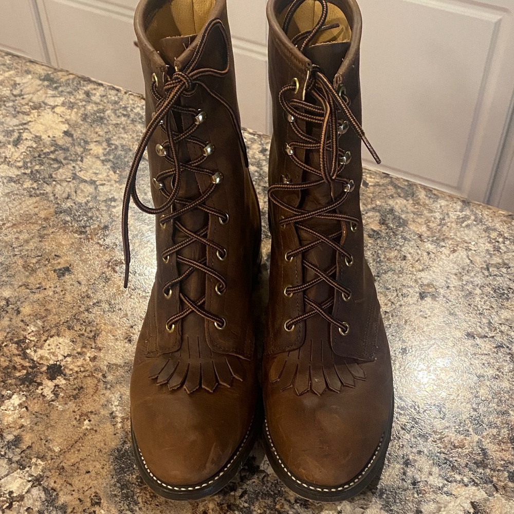 Men’s Laredo Brown Leather Lace-Up Boots